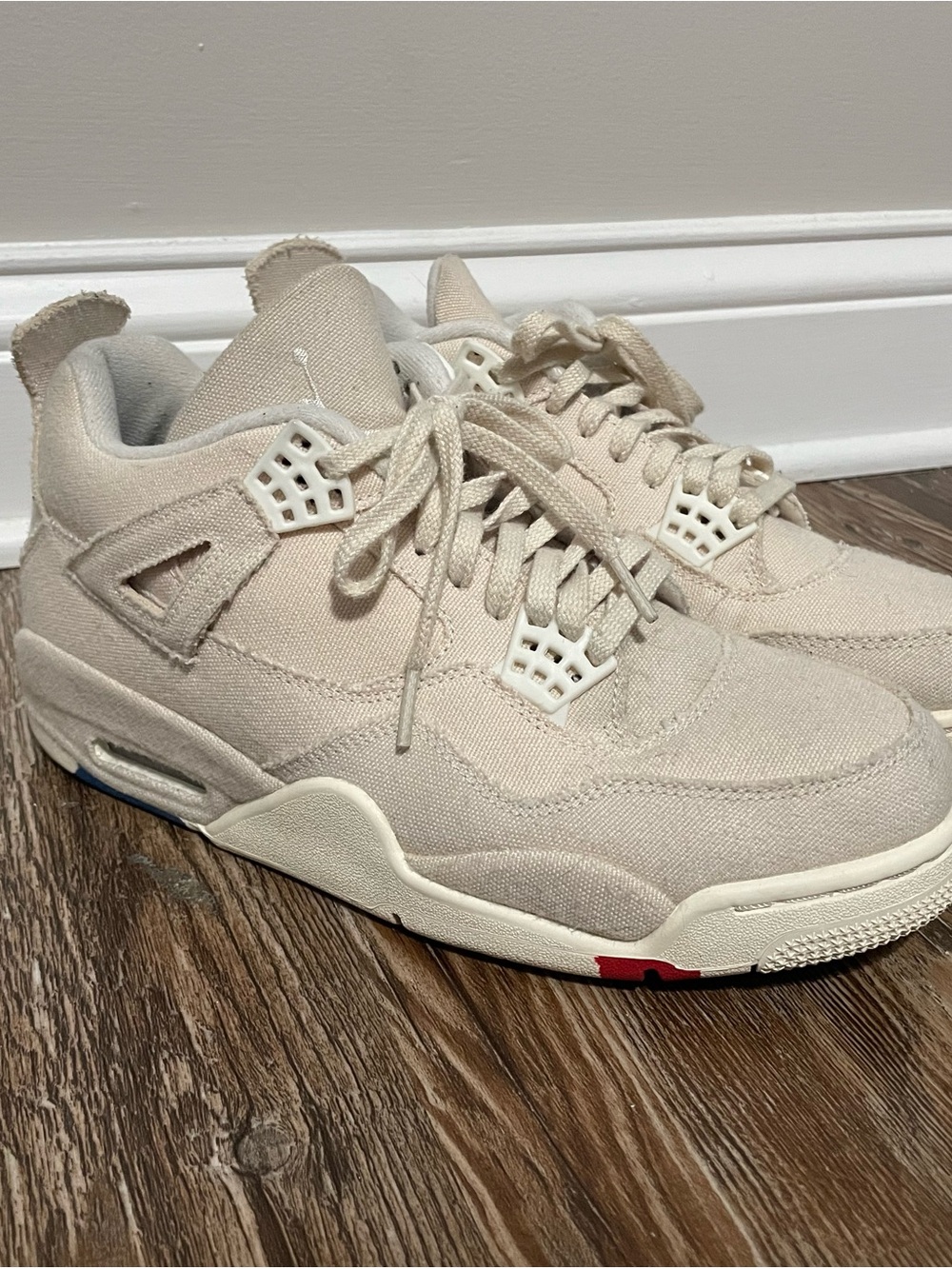 Nike Jordan Retro 4 Blank Canvas Sail Dq49900-001 men’s 9.5 women’s 11 cream